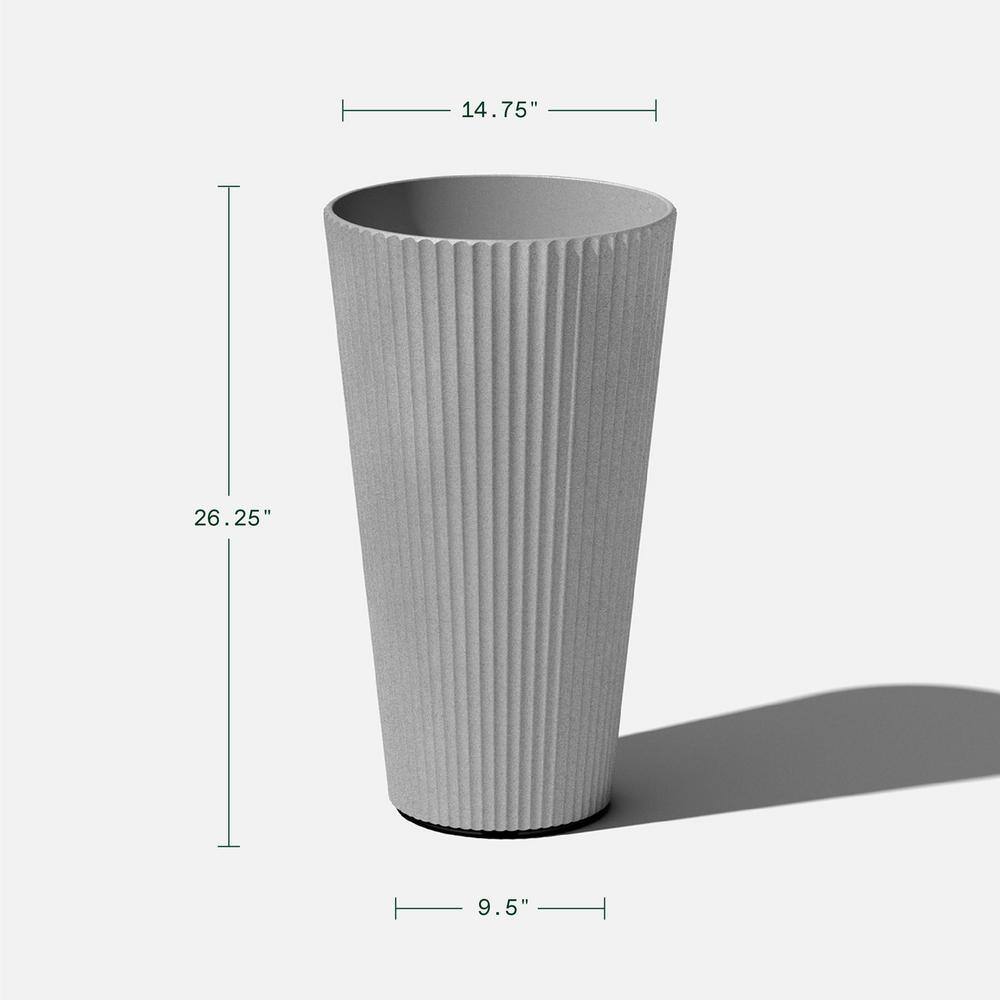 Veradek Demi 26 in. Round Gray Plastic Tall Planter (2 Pack)