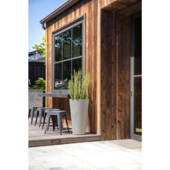 Veradek Demi 26 in. Round Gray Plastic Tall Planter (2 Pack)
