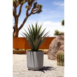 Veradek Kona 20 in. Round Gray Plastic Planter (2-Pack)
