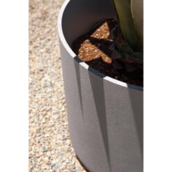 Veradek Kona 20 in. Round Gray Plastic Planter (2-Pack)