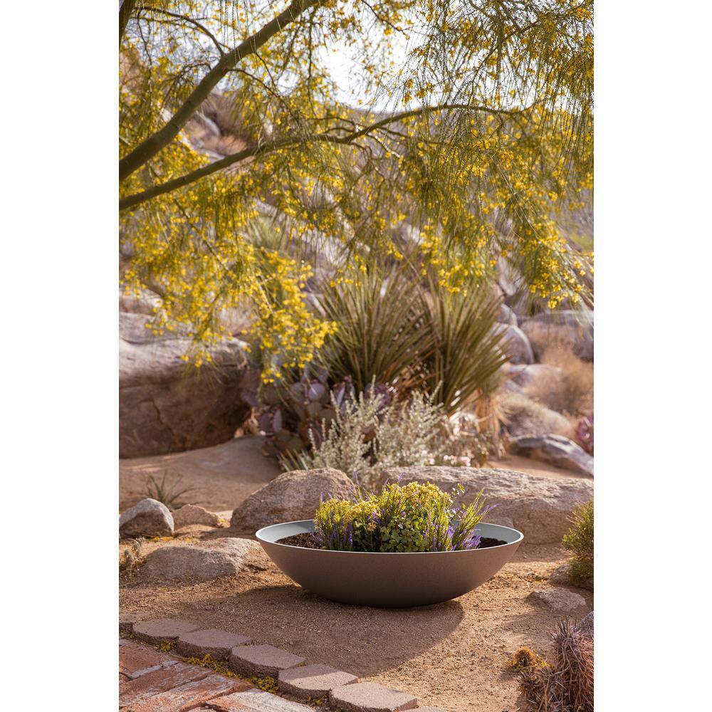 Veradek Lane Bowl 32 in. Gray Plastic Round Planter (2-Pack)