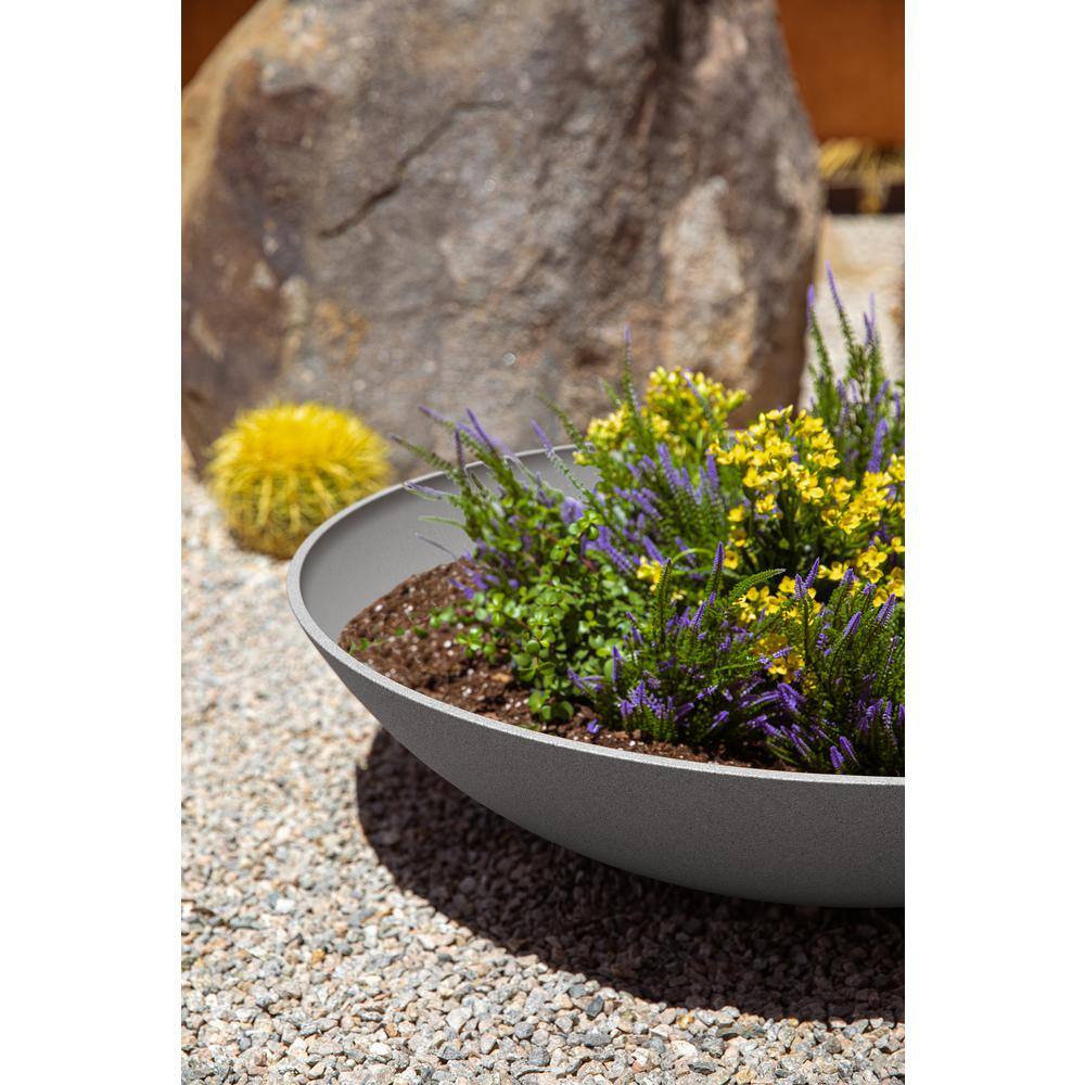 Veradek Lane Bowl 32 in. Gray Plastic Round Planter (2-Pack)
