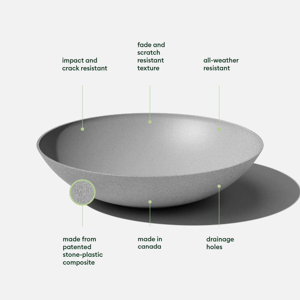 Veradek Lane Bowl 32 in. Gray Plastic Round Planter (2-Pack)
