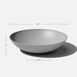 Veradek Lane Bowl 32 in. Gray Plastic Round Planter (2-Pack)