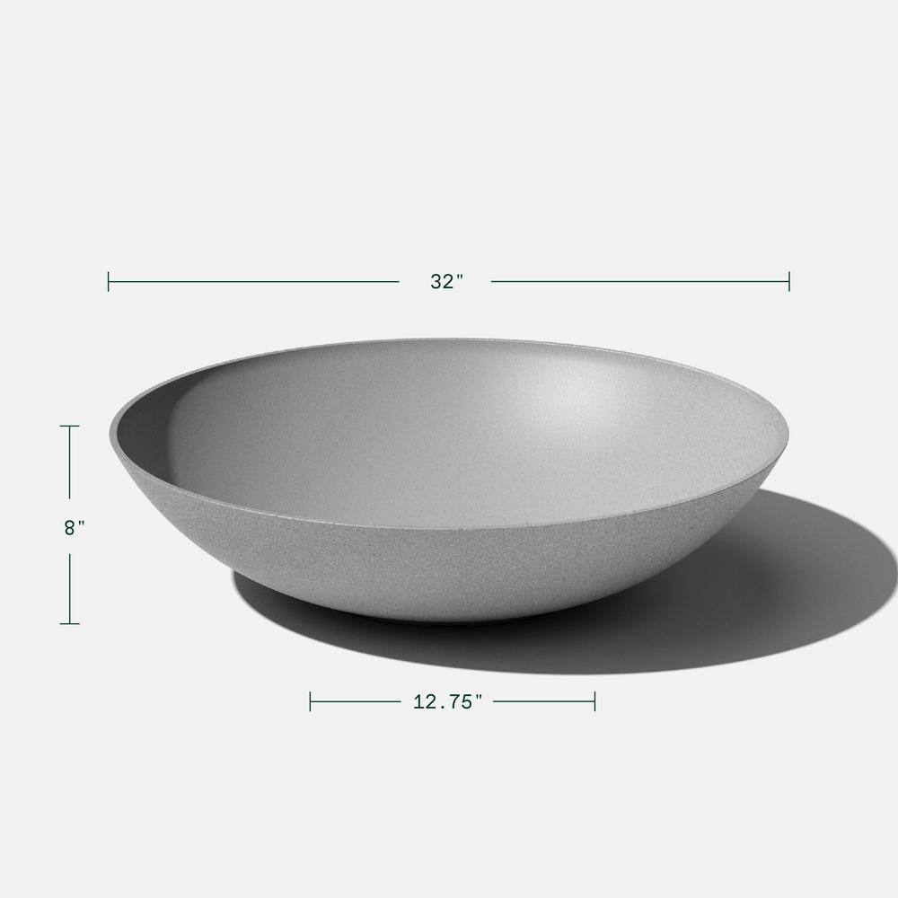 Veradek Lane Bowl 32 in. Gray Plastic Round Planter (2-Pack)
