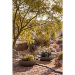 Veradek Lane Bowl 32 in. Gray Plastic Round Planter (2-Pack)
