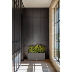 Veradek Long Box 38 in. Grey Plastic Rectangular Planter