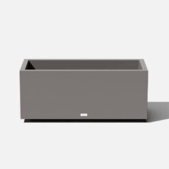 Veradek Long Box 38 in. Grey Plastic Rectangular Planter