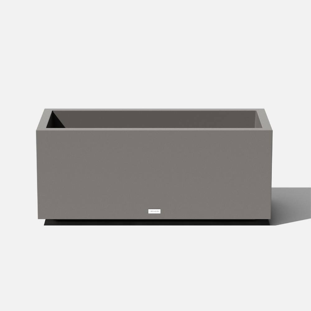Veradek Long Box 38 in. Grey Plastic Rectangular Planter