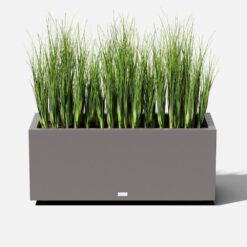 Veradek Long Box 38 in. Grey Plastic Rectangular Planter
