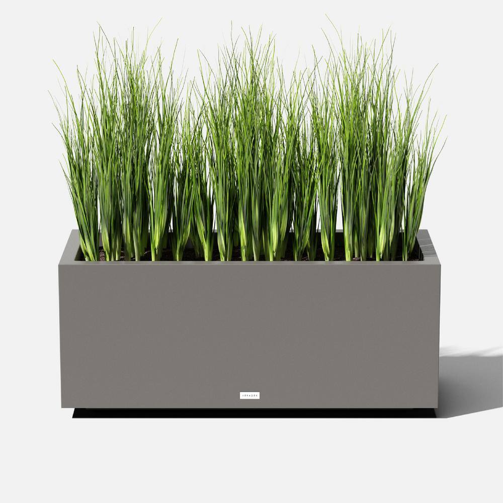 Veradek Long Box 38 in. Grey Plastic Rectangular Planter