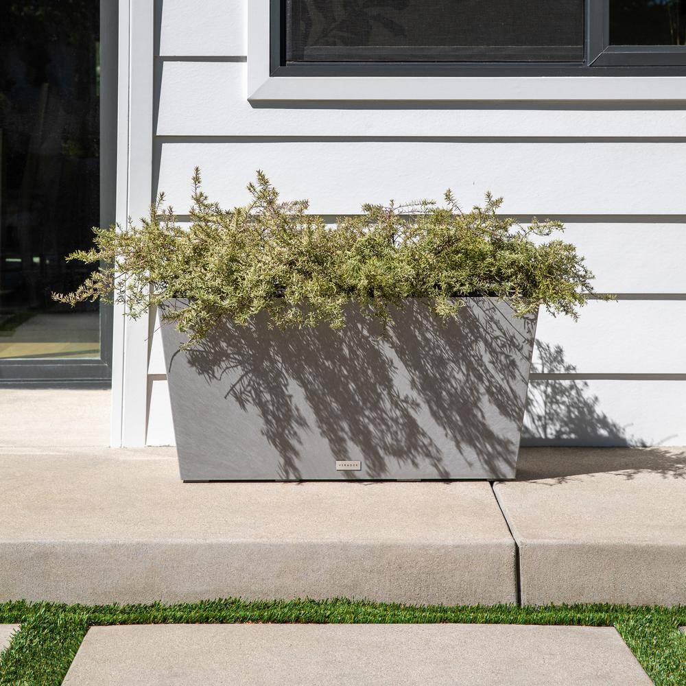 Veradek Midori 39 in. Gray Plastic Long Trough Planter