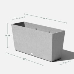 Veradek Midori 39 in. Gray Plastic Long Trough Plastic Planter (2-Pack)
