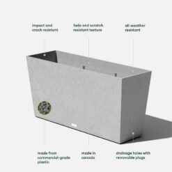 Veradek Midori 39 in. Gray Plastic Long Trough Plastic Planter (2-Pack)