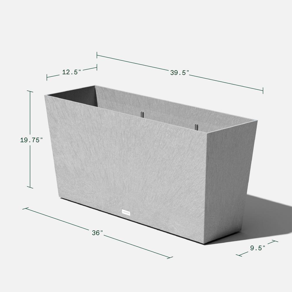 Veradek Midori 39 in. Gray Plastic Long Trough Planter