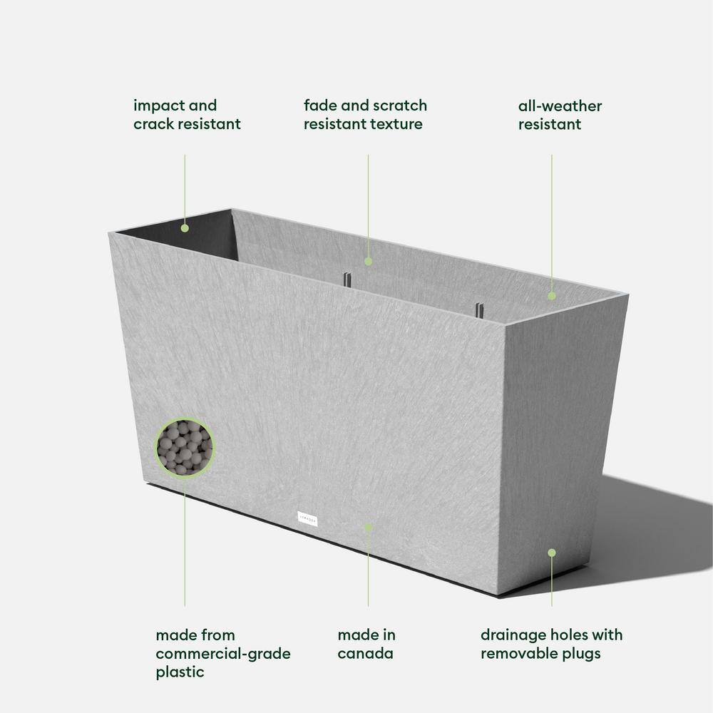 Veradek Midori 39 in. Gray Plastic Long Trough Planter