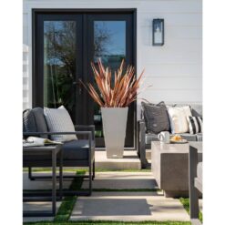Veradek Midland 30 in. Gray Plastic Tall Square Planter (2-Pack)