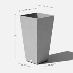 Veradek Midland 30 in. Gray Plastic Tall Square Planter (2-Pack)