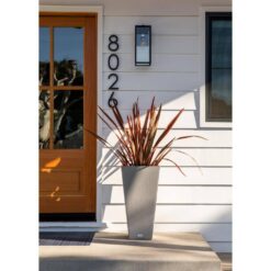 Veradek Midland 30 in. Gray Plastic Tall Square Planter (2-Pack)
