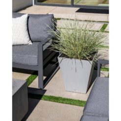 Veradek Nobleton 22 in. Square Gray Plastic Planter (2-Pack)