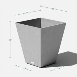 Veradek Nobleton 22 in. Square Gray Plastic Planter (2-Pack)