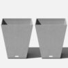 Veradek Nobleton 22 in. Square Gray Plastic Planter (2-Pack)