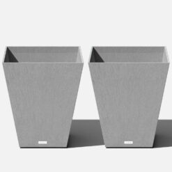 Veradek Nobleton 22 in. Square Gray Plastic Planter (2-Pack)