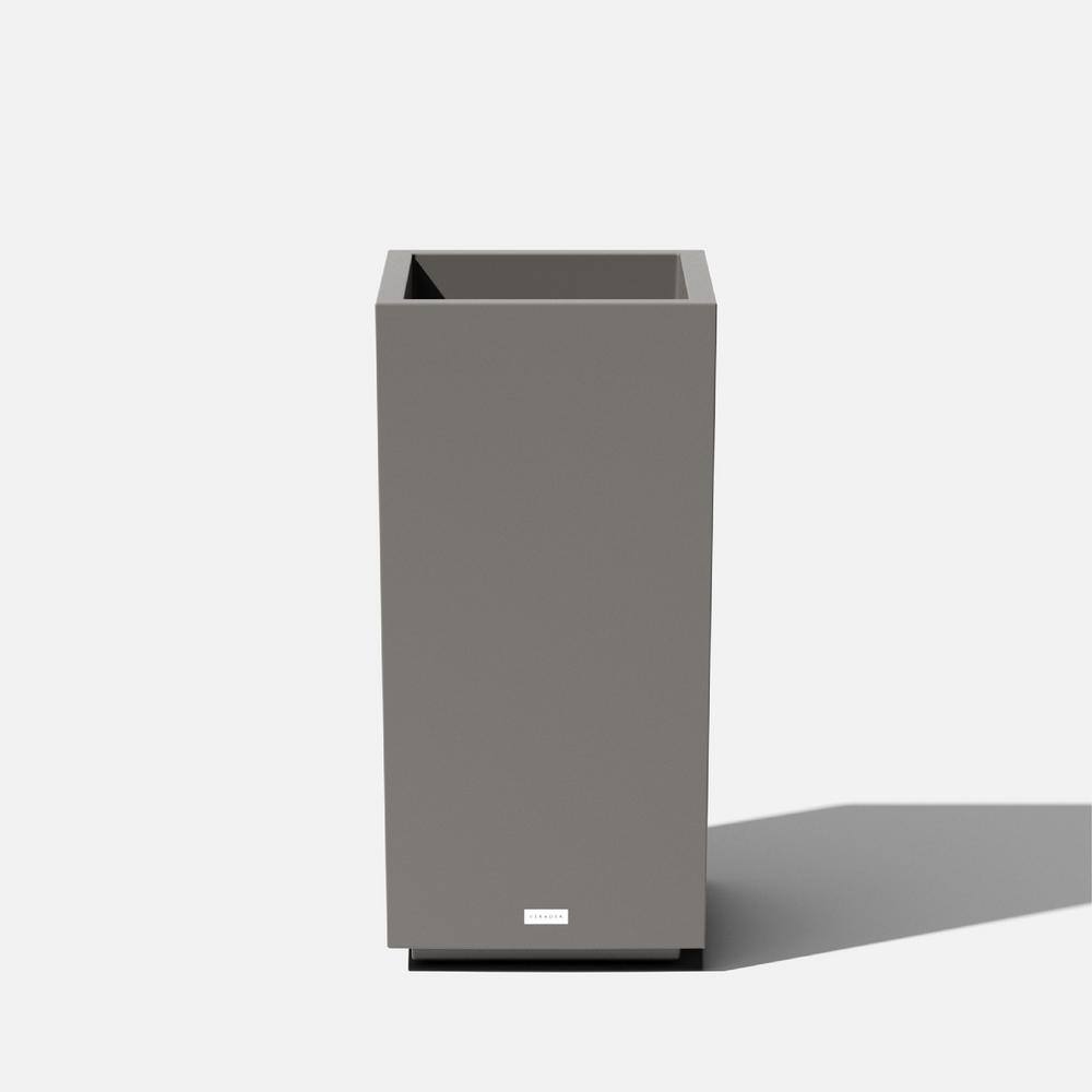 Veradek Block Series Pedestal 32 in. Tall Grey Plastic Planter