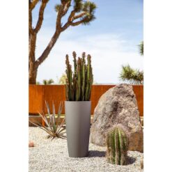 Veradek Selena 28 in. Gray Plastic Pot Planter (2-Pack)
