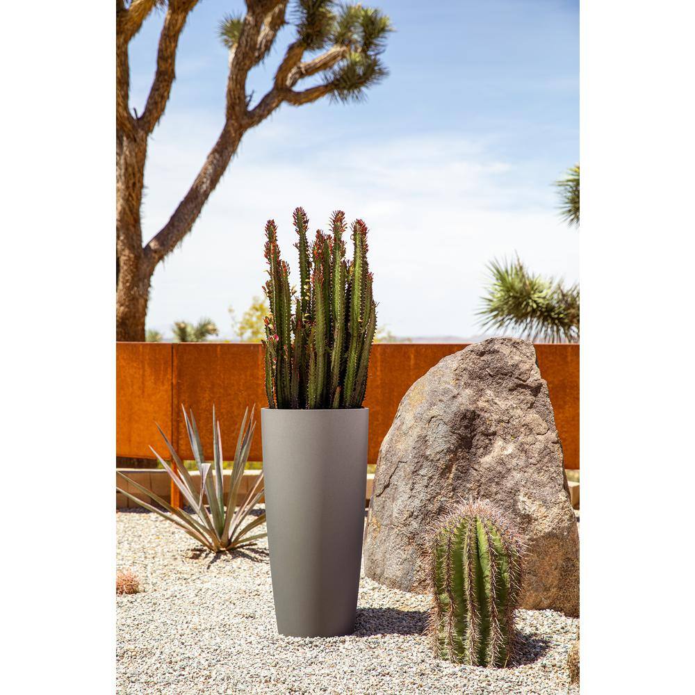 Veradek Selena 28 in. Gray Plastic Pot Planter (2-Pack)