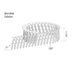 Grip-Rite 1-1/4 in. x 0.120 in. 15° Wire Collated Hot Galvanized Ring Shank Coil Roofing Nails 7200 per Box