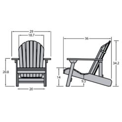Highwood Hamilton Coastal Teak Folding and Reclining Plastic Adirondack Chair
