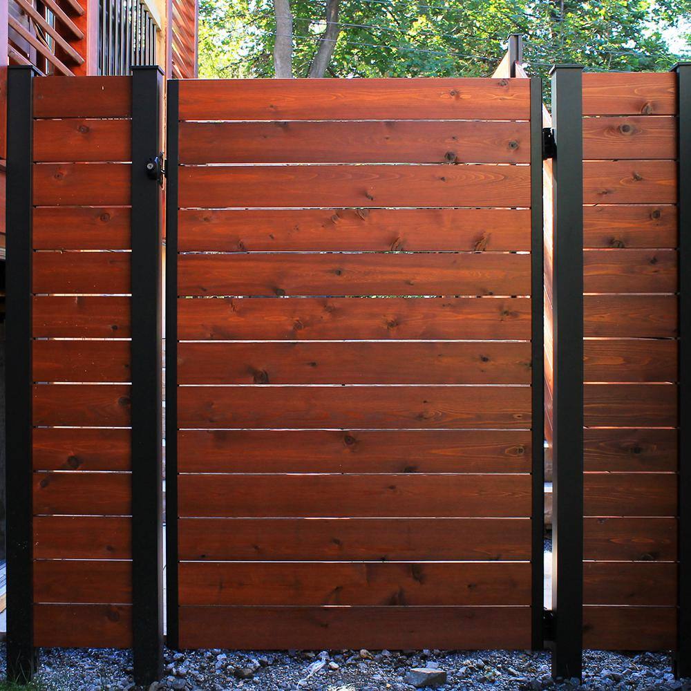 HOFT Gate Frame Kit 71 in. Black Aluminum for Horizontal Boards (hinges and locks sold separately)