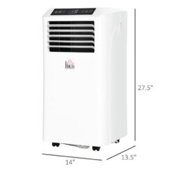 HOMCOM 10,000 BTU Portable Air Conditioner Cools 200 Sq. Ft. with Dehumidifier, Ventilating and Remote Control in White