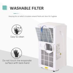 HOMCOM 10,000 BTU Portable Air Conditioner Cools 200 Sq. Ft. with Dehumidifier, Ventilating and Remote Control in White