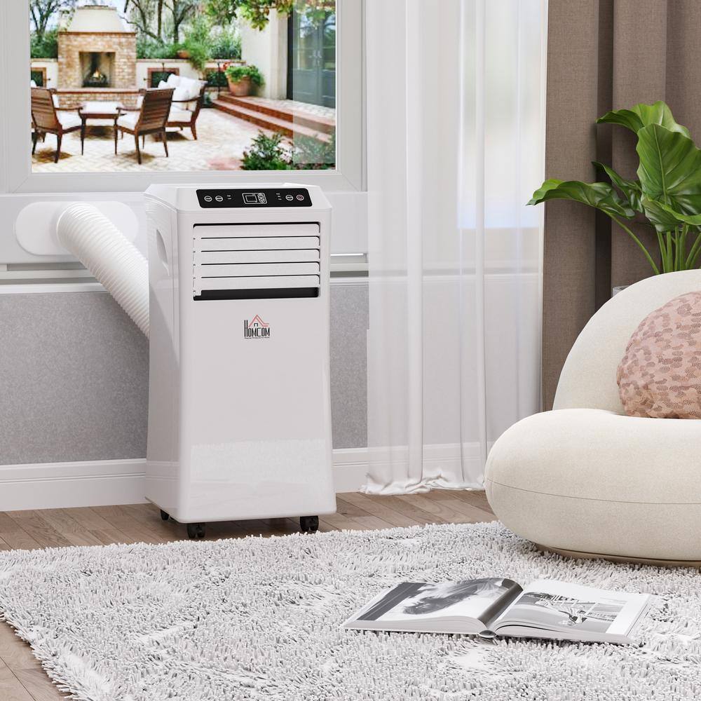 HOMCOM 10,000 BTU Portable Air Conditioner Cools 200 Sq. Ft. with Dehumidifier, Ventilating and Remote Control in White