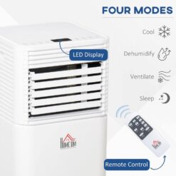 HOMCOM 10,000 BTU Portable Air Conditioner Cools 450 Sq. Ft. with Dehumidifier in White