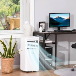 HOMCOM 10,000 BTU Portable Air Conditioner Cools 450 Sq. Ft. with Dehumidifier in White