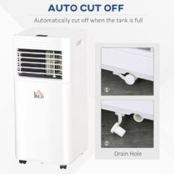 HOMCOM 10,000 BTU Portable Air Conditioner Cools 450 Sq. Ft. with Dehumidifier in White