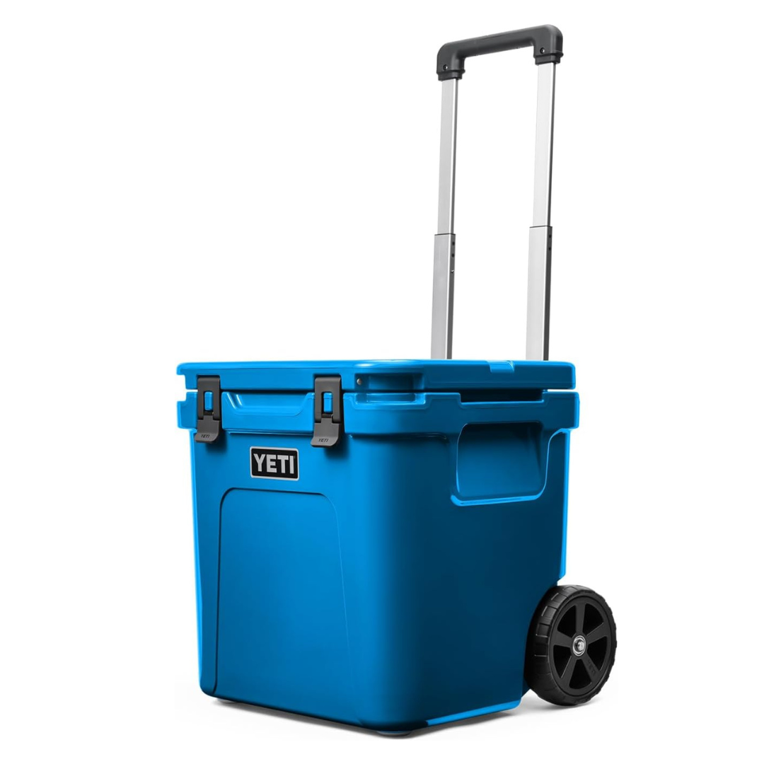YETI Roadie 48 Wheeled Cooler with Retractable Periscope Handle, Big Wave Blue
