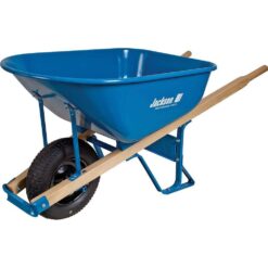 Jackson 6 cu. ft. Heavy Gauge Seamless Steel Wheelbarrow with Hardwood Handles