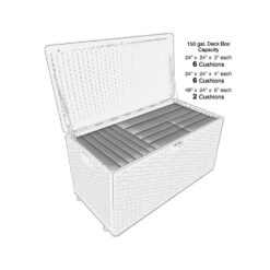 Hampton Bay 150 Gal. Brown Plastic Wicker Outdoor Storage Deck Box with Lockable Lid