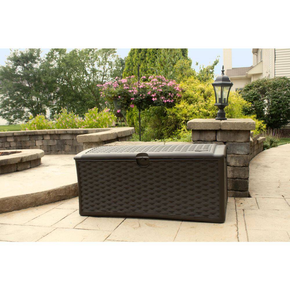 Suncast 72 Gal. Plastic Wicker Deck Box