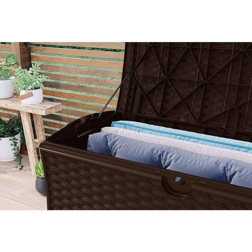 Suncast 72 Gal. Plastic Wicker Deck Box
