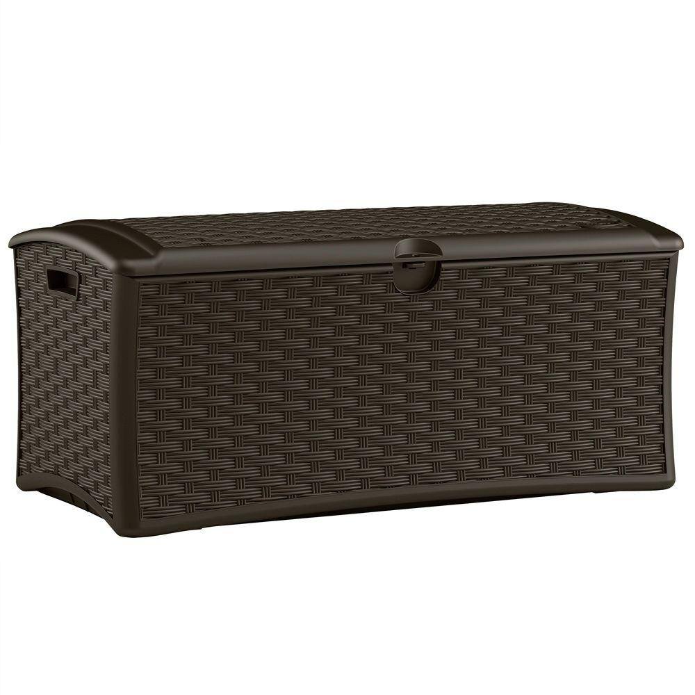 Suncast 72 Gal. Plastic Wicker Deck Box