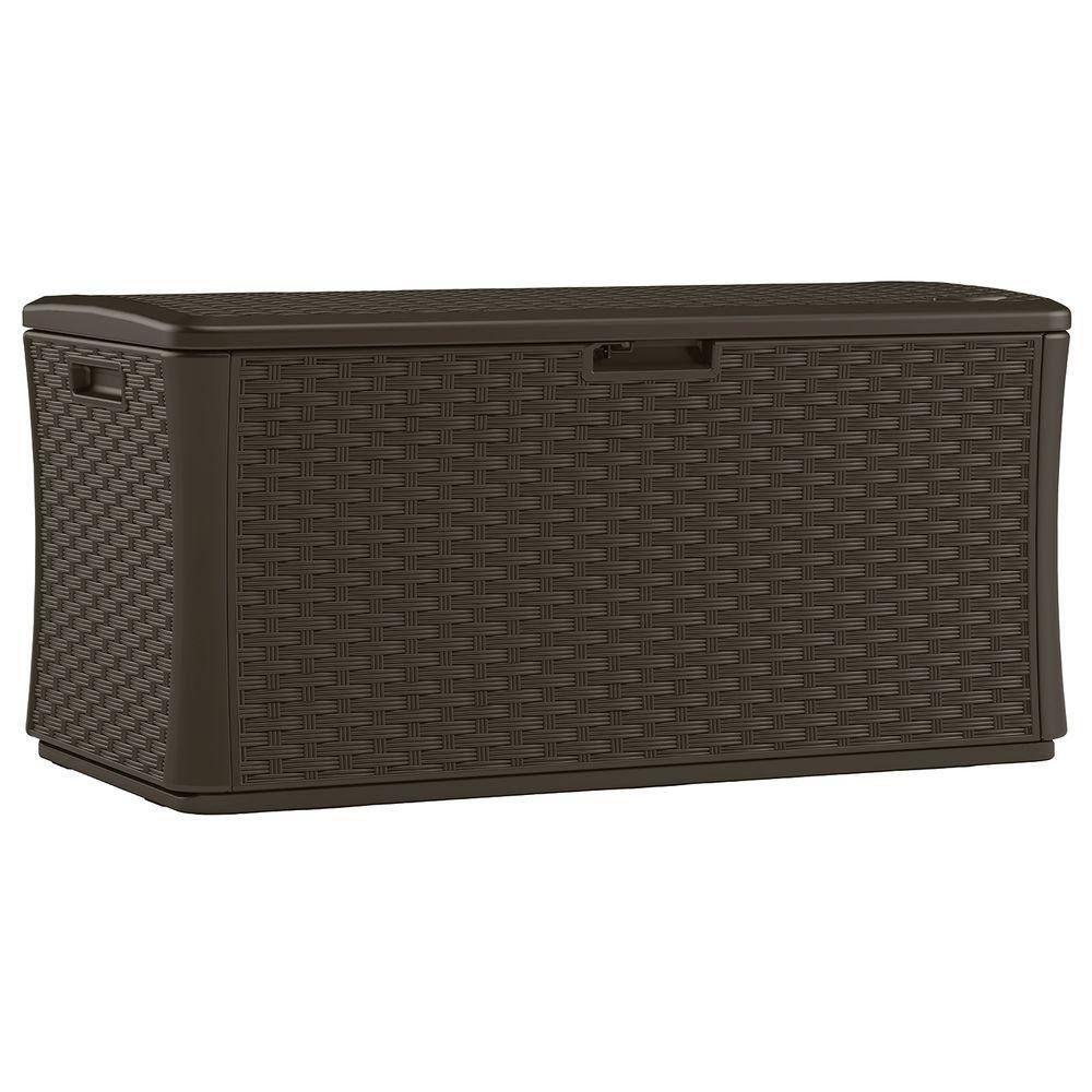 Suncast Java 134 Gal. Plastic Wicker Deck Box