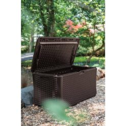 Suncast Java 134 Gal. Plastic Wicker Deck Box