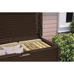 Suncast Java 134 Gal. Plastic Wicker Deck Box
