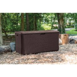 Suncast Java 134 Gal. Plastic Wicker Deck Box
