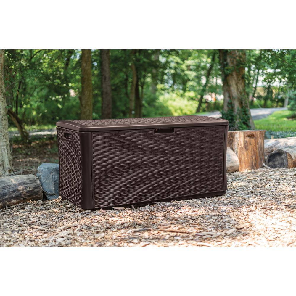 Suncast Java 134 Gal. Plastic Wicker Deck Box